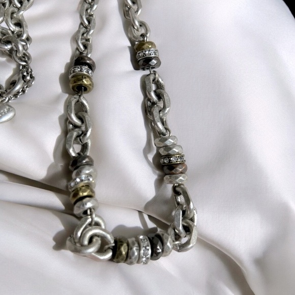 FOSSIL Silver Tone chain with rhinestones - Picture 2 of 4